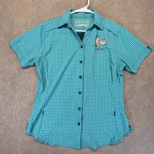 Gameguard Outdoors GG Women's Small Blue Gingham S/S Button Shirt GoFish 2020